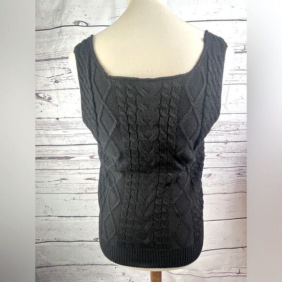 Women’s Black Sweater Tank Top - Picture 3 of 6